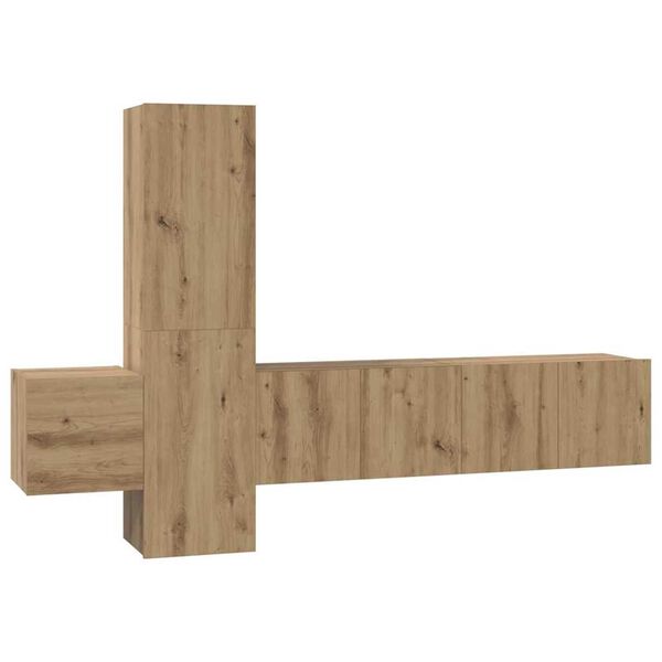 vidaXL TV-b&auml;nkset 5 pcs artisan ek 181 x 30 x 120 cm Konstruerat tr&auml;