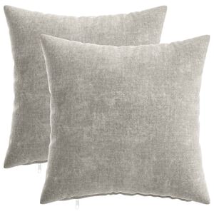 vidaXL Kudd&ouml;verdrag 2 pcs HEERLEN Ljusgr&aring; 35 x 35 cm Chenilletyg