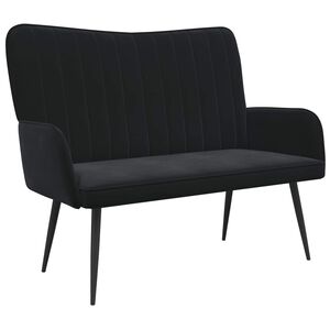 vidaXL 2-sits soffa Svart 115 x 61 x 87 cm Sammet
