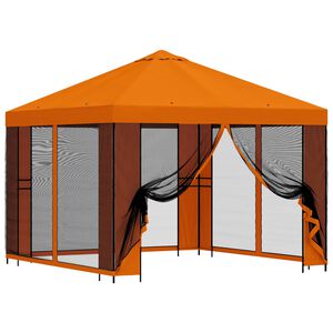 vidaXL Tr&auml;dg&aring;rdsgazebo med sidov&auml;ggar 3 x 3 m Orange