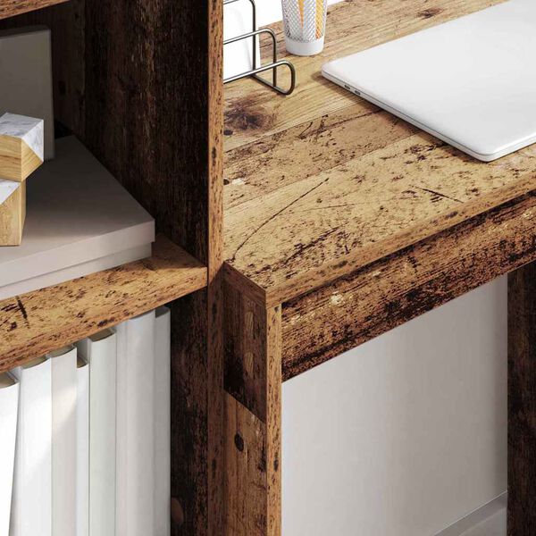 vidaXL Skrivbord med l&aring;da 2 pcs Gammalt tr&auml;