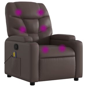 vidaXL Massagef&aring;t&ouml;lj brun konstl&auml;der