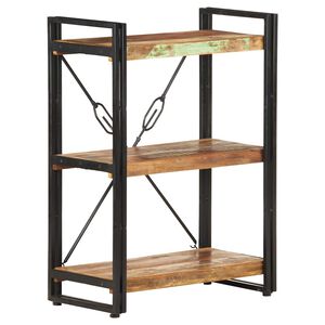 vidaXL Bokhylla med 3 hyllor 60x30x80 cm massivt &aring;tervunnet tr&auml;