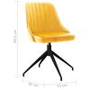 vidaXL Matstolar 4 st gul sammet