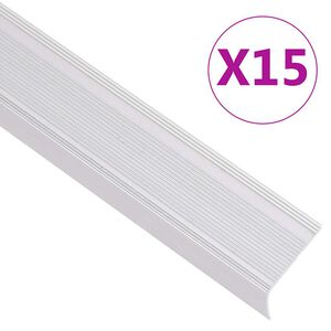 vidaXL Trappn&auml;sor i L-form 15 st aluminium 90 cm silver