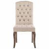 vidaXL Matstolar 2 st beige linnedesign tyg