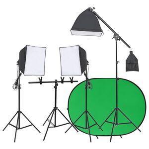 vidaXL Fotostudio med lampor och bakgrund