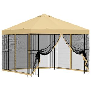 vidaXL Tr&auml;dg&aring;rdsgazebo med sidov&auml;ggar 3 x 3 m Gr&auml;ddvit