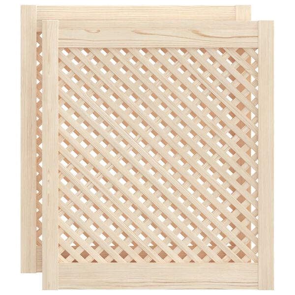vidaXL Skåpluckor gallerdesign 2 st 59,5x69 cm massiv furu