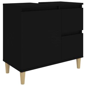 vidaXL Badrumssk&aring;p svart 65x33x60 cm konstruerat tr&auml;