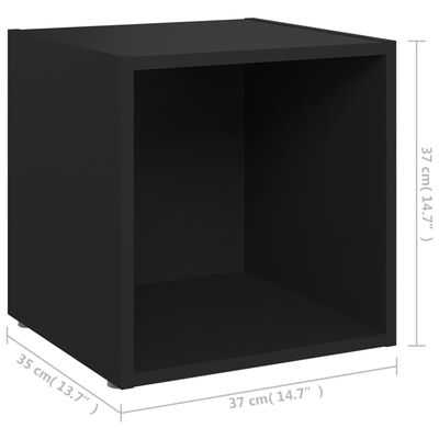 vidaXL TV-bänk 2 st svart 37x35x37 cm konstruerat trä