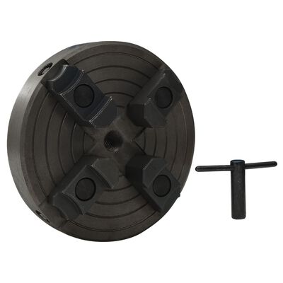 vidaXL 4-backs svarvchuck med M18-koppling stål svart 150x63 mm