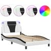 vidaXL Bed Frame "Viana" with LED without Mattress White and Black 100x200 cm