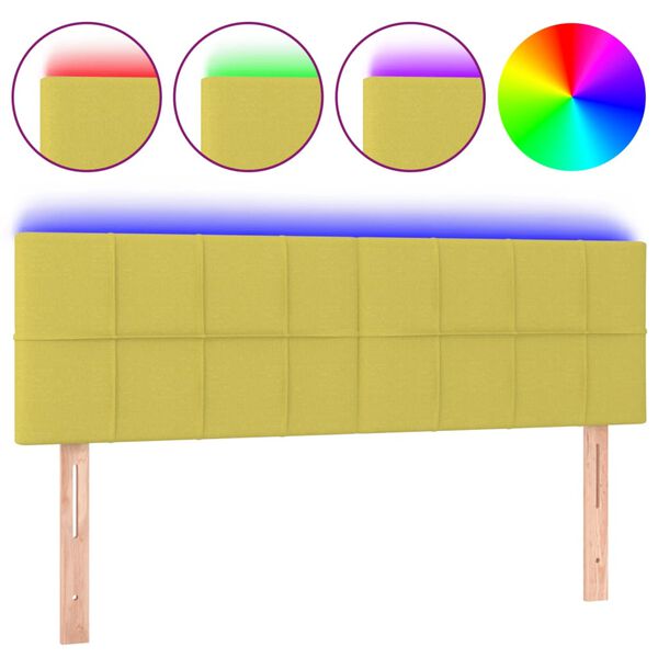 vidaXL S&auml;nggavel LED gr&ouml;n 144x5x78/88 cm tyg