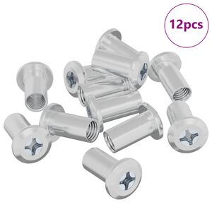 vidaXL L&aring;smutter 12 pcs Nickel M6 x 15 mm St&aring;l