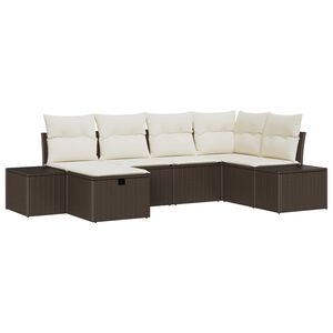 vidaXL Soffset med kudde 6 pcs konstrotting