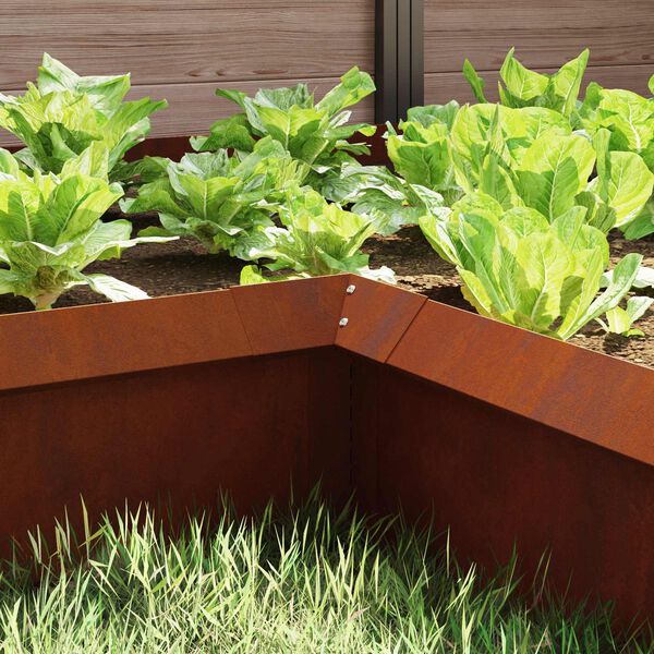 vidaXL Snigelfence Rostig 10 x 10 x 25 cm V&auml;derbest&auml;ndig st&aring;l