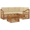 vidaXL Utomhussoffset 5 st Naturlig och Beige Polyester