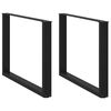 vidaXL Matbordsben U-formade 2 st svarta 100x(72-73) cm st&aring;l