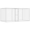 vidaXL Hundbur Silver 400 x 200 x 200 cm Galvaniserat St&aring;l