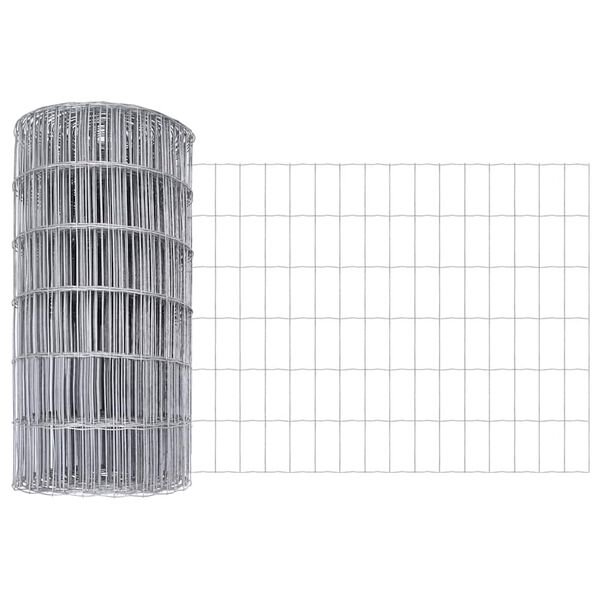 vidaXL Eurogärdsel Silver 0.8 x 10 m Varmförzinkat järn