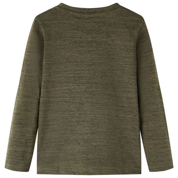 T-shirt med l&aring;nga &auml;rmar f&ouml;r barn khaki melange 128