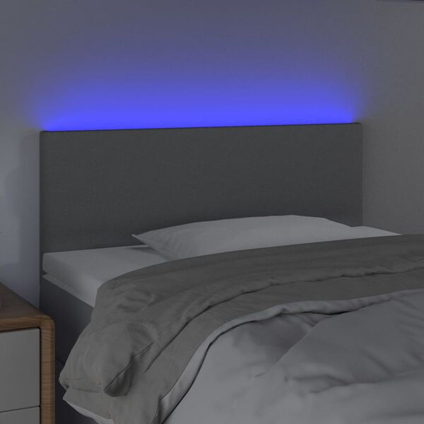 vidaXL S&auml;nggavel LED ljusgr&aring; 100x5x78/88 cm tyg