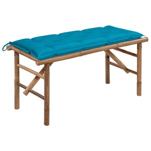 vidaXL Hopf&auml;llbar tr&auml;dg&aring;rdsb&auml;nk med dyna 118 cm bambu