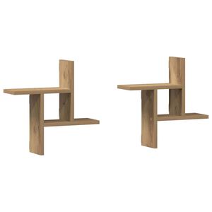 vidaXL V&auml;gghyllor 2 st ek 38x12x38 cm konstruerat tr&auml;