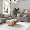 vidaXL Soffa 3 pcs Taupe Linnenblandad tyg
