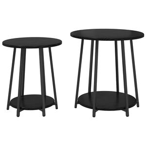 vidaXL Sidobordsset 2 st Svart Ek 50 x 50 x 51 cm