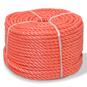 vidaXL Tvinnat rep i polypropylen 10 mm 100 m orange