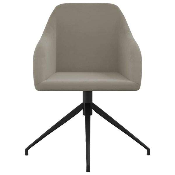 vidaXL Matstolar 4 st ljusgr&aring; sammet