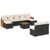 vidaXL Loungegrupp 10 delar med svarta dynor konstrotting