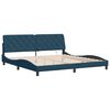 vidaXL Bed Frame with LED without Mattress Blue 200x200 cm Velvet