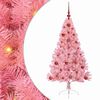 vidaXL Konstgjord F&ouml;rbelyst Julgran med 150 LED-lampor Rosa 120 cm PVC