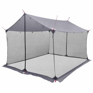 vidaXL Campingtarp med n&auml;tv&auml;ggar Gr&aring; och orange 340 x 260 x 220 cm