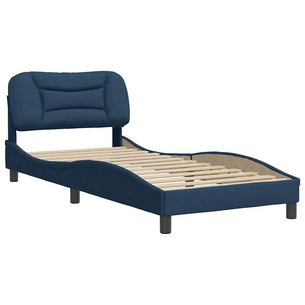 vidaXL Bed Frame without Mattress "Hvar" Blue 90x190 cm Fabric