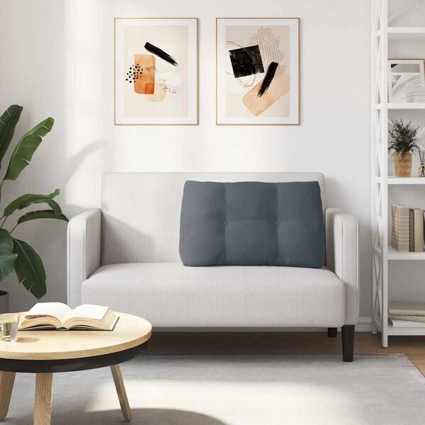 vidaXL Ryggkudde M&ouml;rkgr&aring; 80 x 24 x 50 cm Sammet