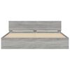 vidaXL Sängram med huvudgavel och LED grå sonoma 200x200 cm