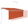vidaXL Automatisk markis vindsensor rullgardin LED 3x2,5m orange/brun