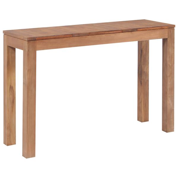 vidaXL Konsolbord massiv teak med naturlig finish 110x35x76 cm