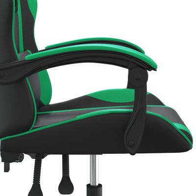 vidaXL Gamingstol svart och grön konstläder