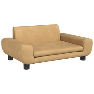 vidaXL Barnsoffa brun 70x45x33 cm sammet