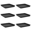 vidaXL Fyrkantig Blomkruka 6 st Svart 36 x 36 x 2,5 cm Plast