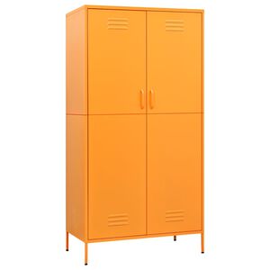 vidaXL Garderob 90x50x180 cm Senapsgul st&aring;l