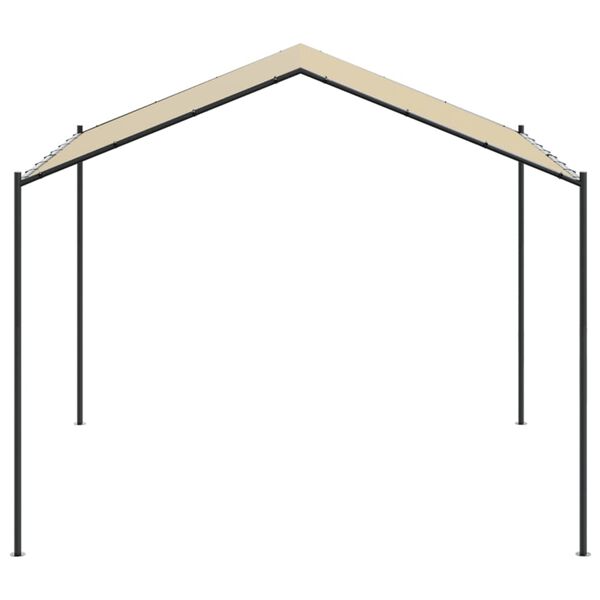 vidaXL Paviljong beige 4x4 m st&aring;l och tyg
