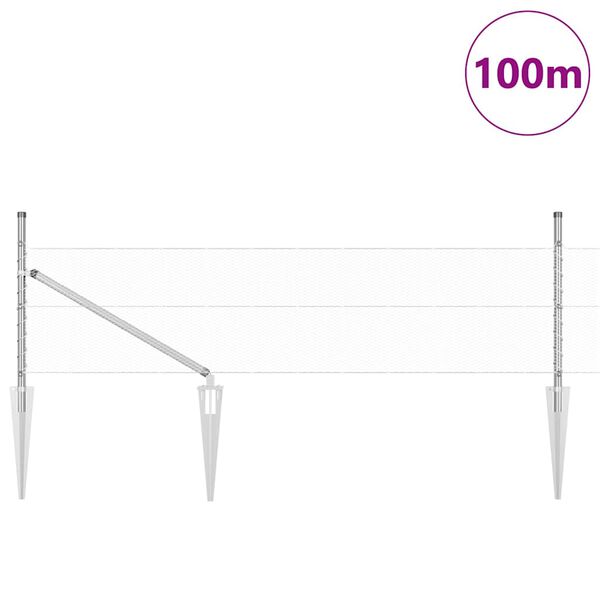 vidaXL St&auml;ngselstolpe Silver 100 x 0,4 m (13 mm n&auml;t) St&aring;l