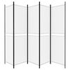 vidaXL Rumsavdelare 5 paneler vit 250x200 cm tyg