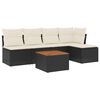 vidaXL Loungegrupp med dynor 6 delar svart konstrotting